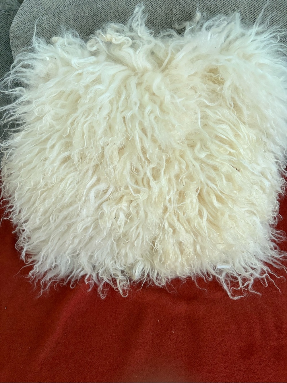 Mongolian Lamb Square Decorative Pillow